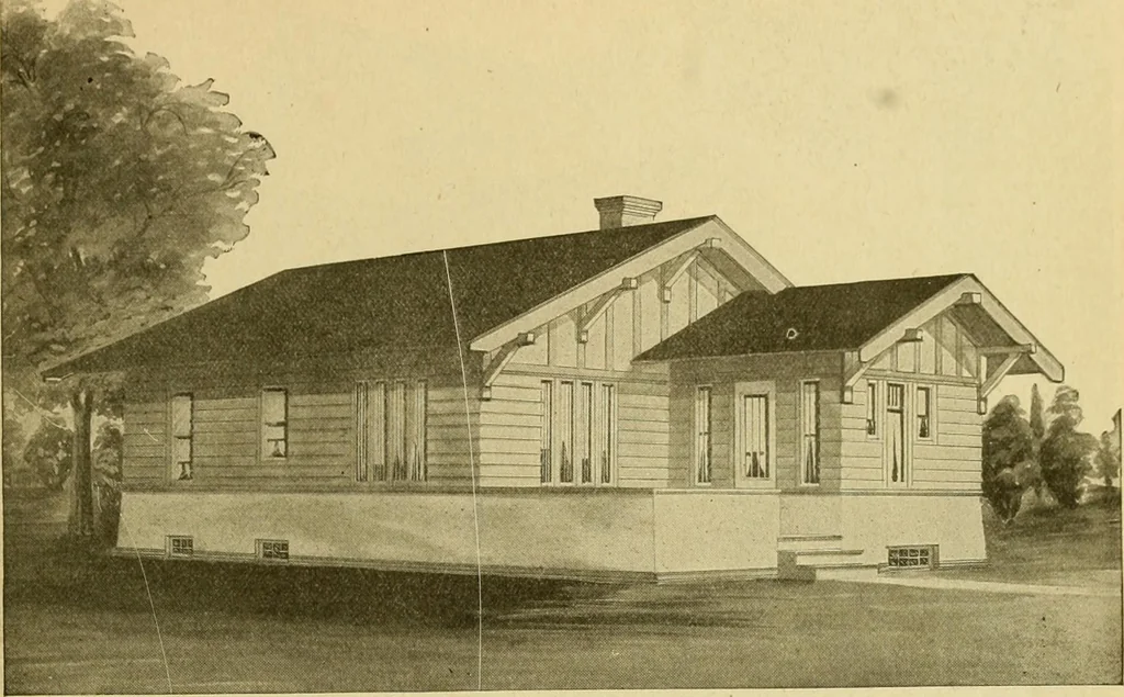 An illustration from Radford's artistic bungalows : unique collection of 208 designs, best modern ideas in bungalow architecture., 1908, leaf 112