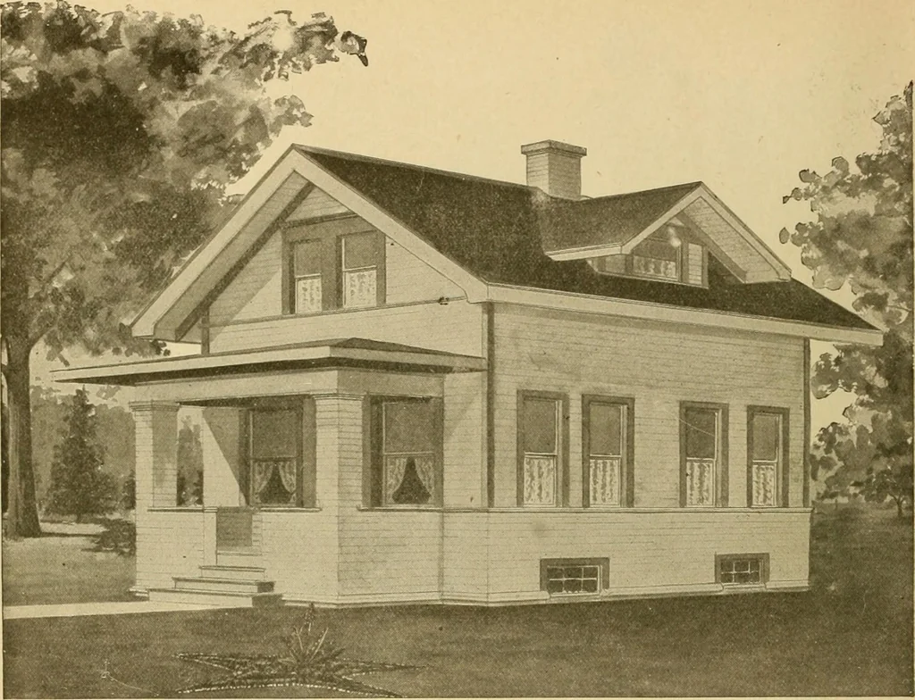 An illustration from Radford's artistic bungalows : unique collection of 208 designs, best modern ideas in bungalow architecture., 1908, leaf 113