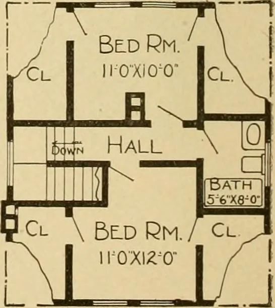 An illustration from Radford's artistic bungalows : unique collection of 208 designs, best modern ideas in bungalow architecture., 1908, leaf 113