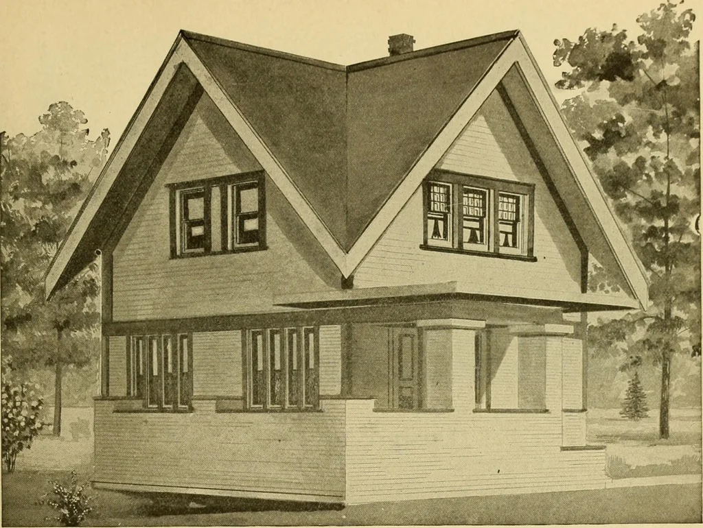 An illustration from Radford's artistic bungalows : unique collection of 208 designs, best modern ideas in bungalow architecture., 1908, leaf 114