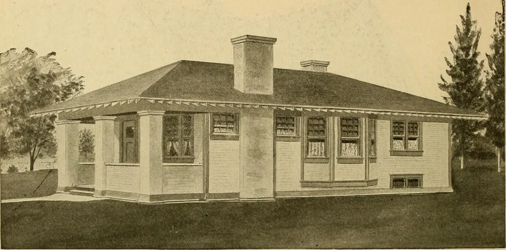 An illustration from Radford's artistic bungalows : unique collection of 208 designs, best modern ideas in bungalow architecture., 1908, leaf 115