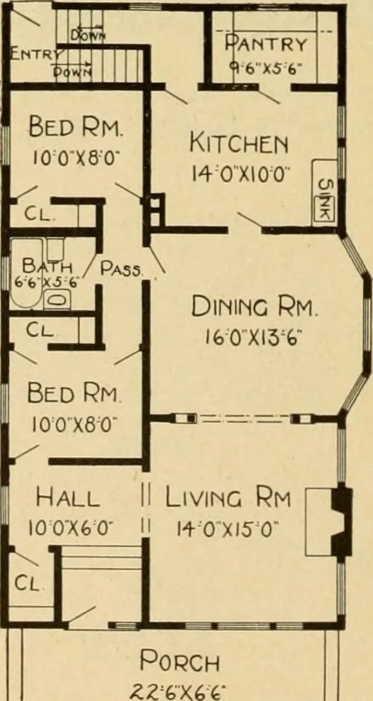 An illustration from Radford's artistic bungalows : unique collection of 208 designs, best modern ideas in bungalow architecture., 1908, leaf 115
