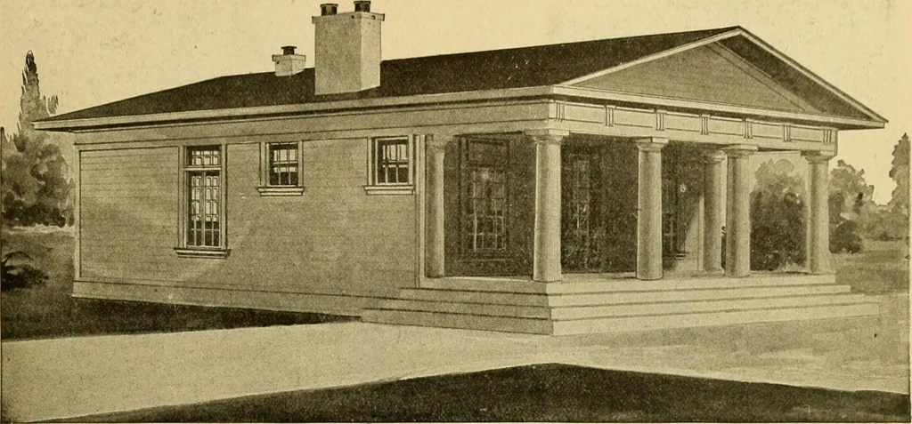 An illustration from Radford's artistic bungalows : unique collection of 208 designs, best modern ideas in bungalow architecture., 1908, leaf 116
