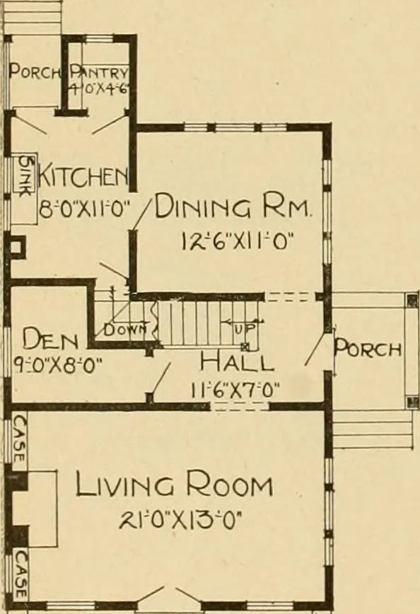 An illustration from Radford's artistic bungalows : unique collection of 208 designs, best modern ideas in bungalow architecture., 1908, leaf 117