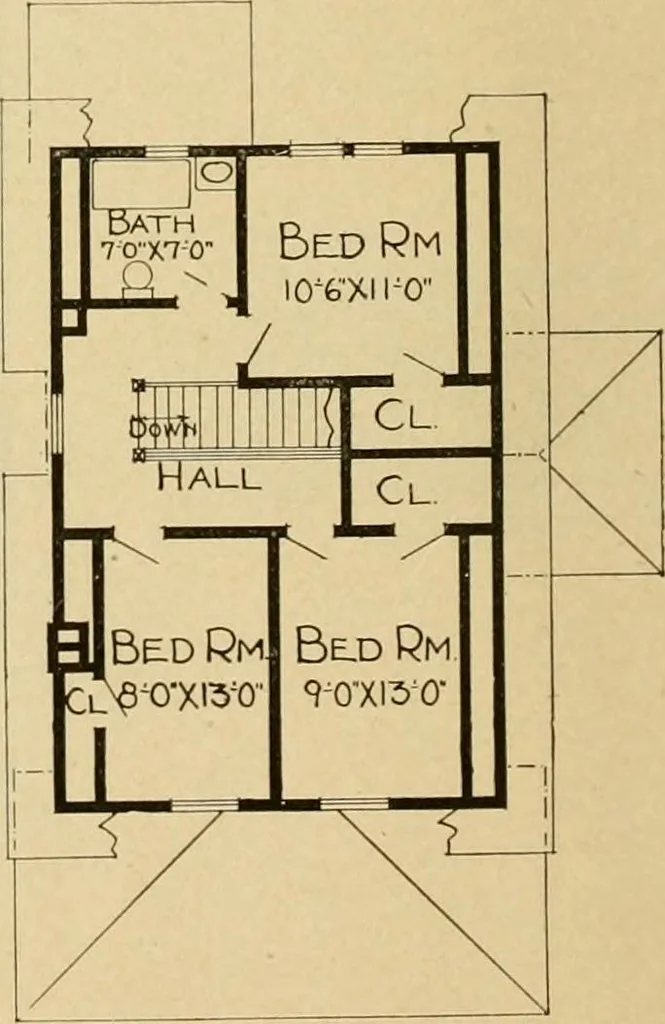 An illustration from Radford's artistic bungalows : unique collection of 208 designs, best modern ideas in bungalow architecture., 1908, leaf 117
