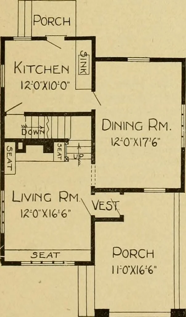 An illustration from Radford's artistic bungalows : unique collection of 208 designs, best modern ideas in bungalow architecture., 1908, leaf 118