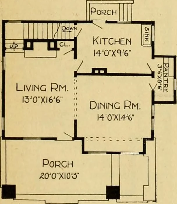 An illustration from Radford's artistic bungalows : unique collection of 208 designs, best modern ideas in bungalow architecture., 1908, leaf 12