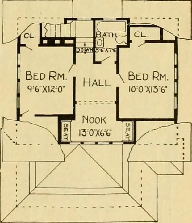 An illustration from Radford's artistic bungalows : unique collection of 208 designs, best modern ideas in bungalow architecture., 1908, leaf 12