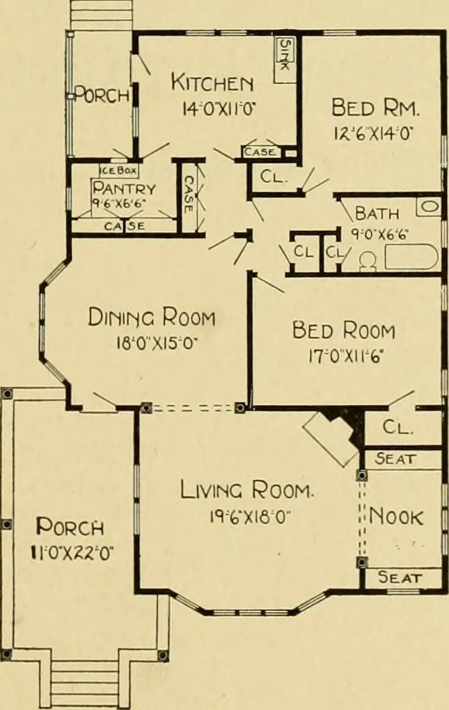 An illustration from Radford's artistic bungalows : unique collection of 208 designs, best modern ideas in bungalow architecture., 1908, leaf 120