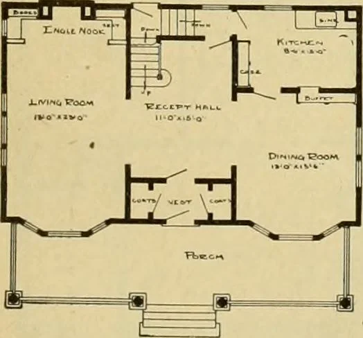An illustration from Radford's artistic bungalows : unique collection of 208 designs, best modern ideas in bungalow architecture., 1908, leaf 122