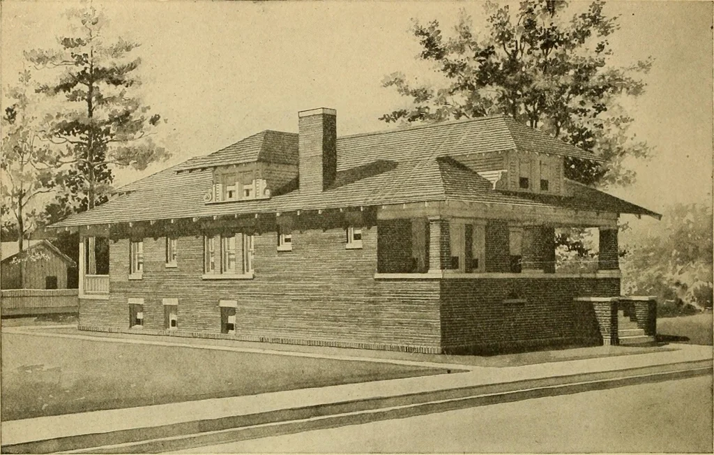 An illustration from Radford's artistic bungalows : unique collection of 208 designs, best modern ideas in bungalow architecture., 1908, leaf 123