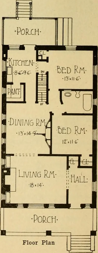 An illustration from Radford's artistic bungalows : unique collection of 208 designs, best modern ideas in bungalow architecture., 1908, leaf 123