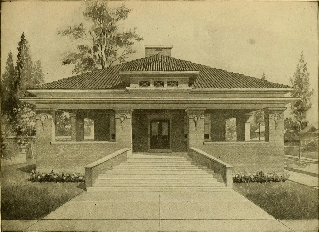 An illustration from Radford's artistic bungalows : unique collection of 208 designs, best modern ideas in bungalow architecture., 1908, leaf 124