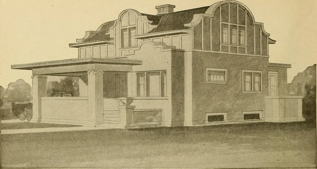 An illustration from Radford's artistic bungalows : unique collection of 208 designs, best modern ideas in bungalow architecture., 1908, leaf 125