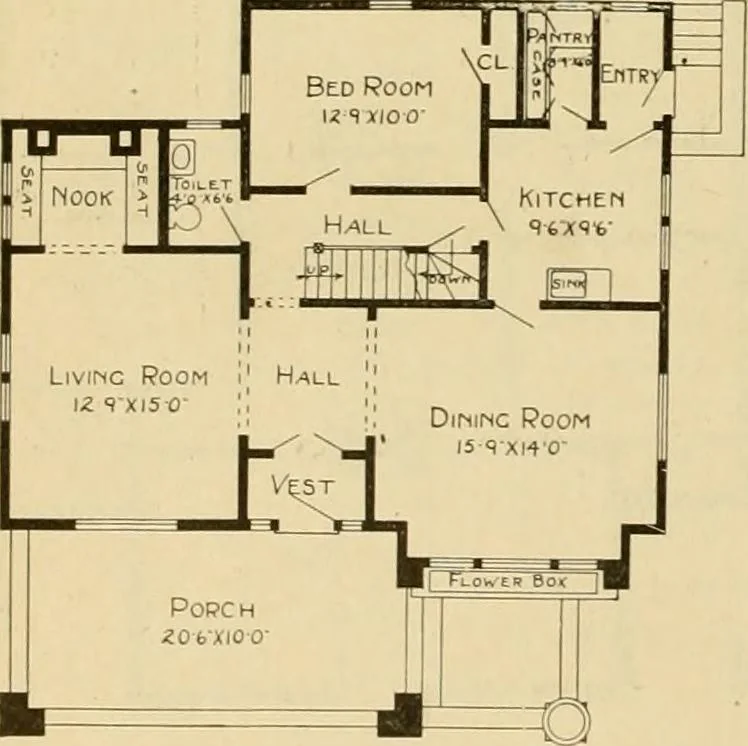 An illustration from Radford's artistic bungalows : unique collection of 208 designs, best modern ideas in bungalow architecture., 1908, leaf 125