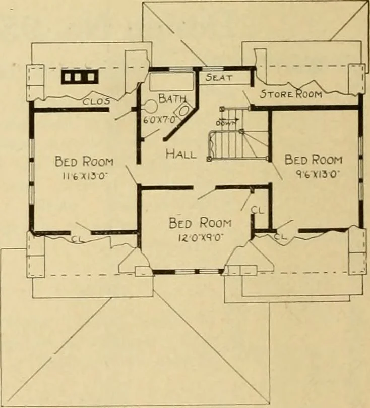 An illustration from Radford's artistic bungalows : unique collection of 208 designs, best modern ideas in bungalow architecture., 1908, leaf 125