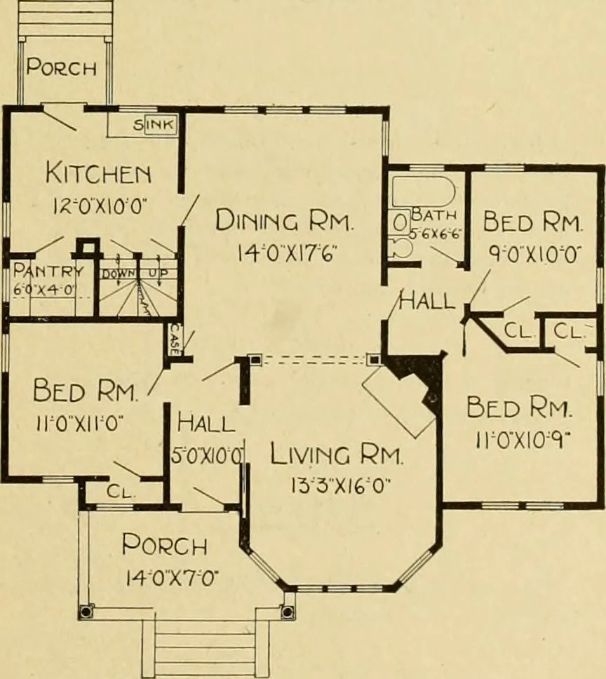 An illustration from Radford's artistic bungalows : unique collection of 208 designs, best modern ideas in bungalow architecture., 1908, leaf 128