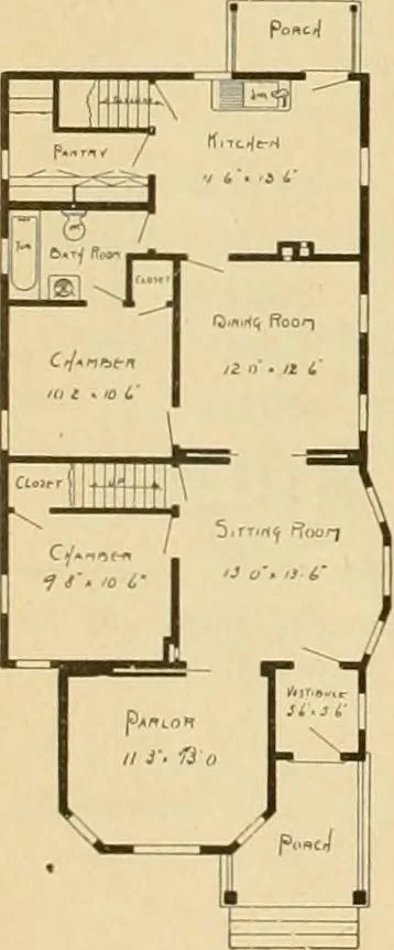 An illustration from Radford's artistic bungalows : unique collection of 208 designs, best modern ideas in bungalow architecture., 1908, leaf 129