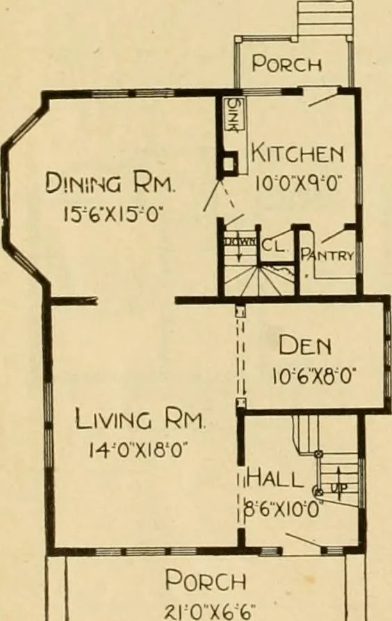An illustration from Radford's artistic bungalows : unique collection of 208 designs, best modern ideas in bungalow architecture., 1908, leaf 13