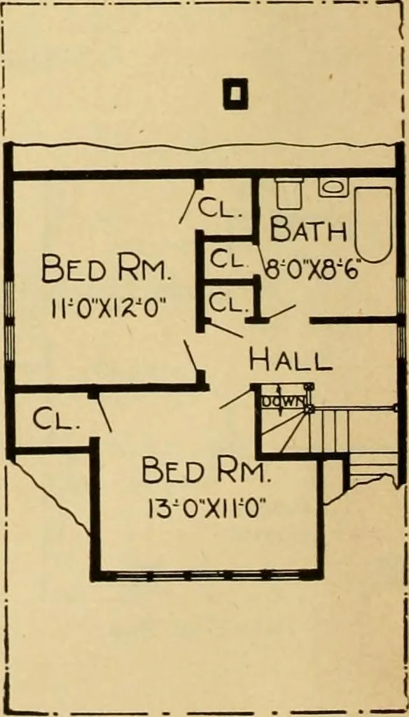 An illustration from Radford's artistic bungalows : unique collection of 208 designs, best modern ideas in bungalow architecture., 1908, leaf 13