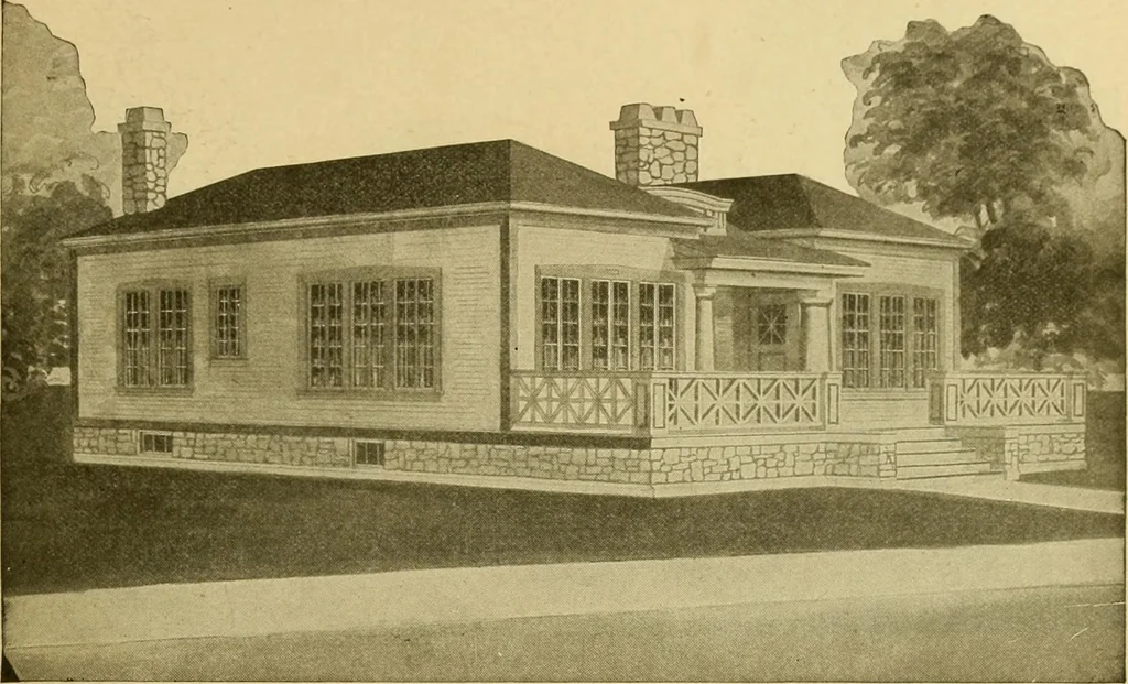 An illustration from Radford's artistic bungalows : unique collection of 208 designs, best modern ideas in bungalow architecture., 1908, leaf 132