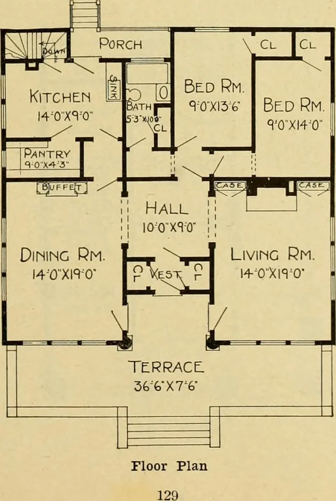 An illustration from Radford's artistic bungalows : unique collection of 208 designs, best modern ideas in bungalow architecture., 1908, leaf 132