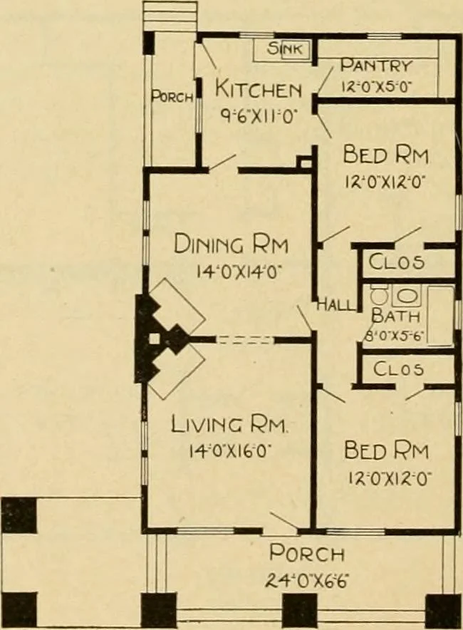 An illustration from Radford's artistic bungalows : unique collection of 208 designs, best modern ideas in bungalow architecture., 1908, leaf 133
