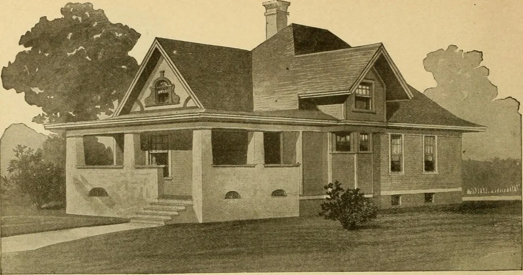 An illustration from Radford's artistic bungalows : unique collection of 208 designs, best modern ideas in bungalow architecture., 1908, leaf 135