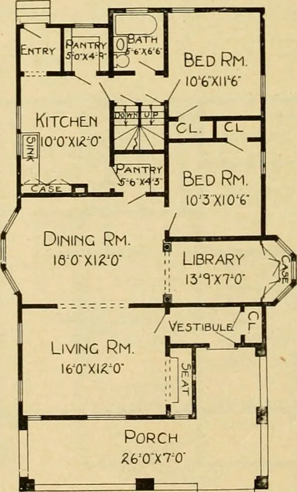 An illustration from Radford's artistic bungalows : unique collection of 208 designs, best modern ideas in bungalow architecture., 1908, leaf 135