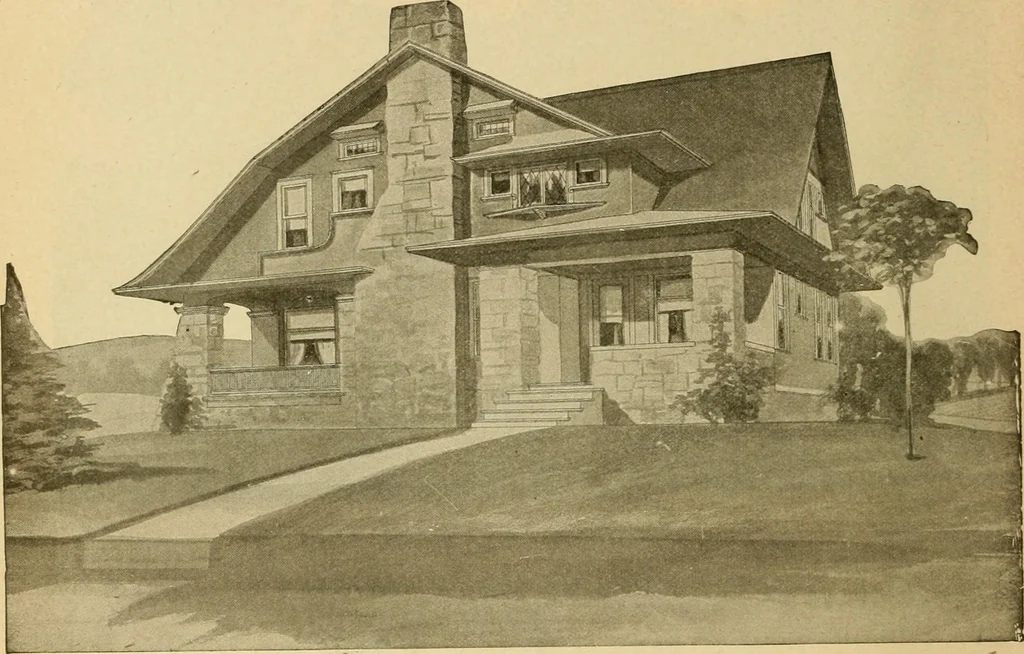 An illustration from Radford's artistic bungalows : unique collection of 208 designs, best modern ideas in bungalow architecture., 1908, leaf 137