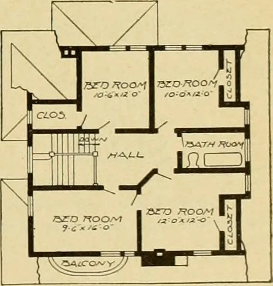An illustration from Radford's artistic bungalows : unique collection of 208 designs, best modern ideas in bungalow architecture., 1908, leaf 138