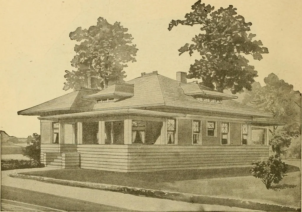 An illustration from Radford's artistic bungalows : unique collection of 208 designs, best modern ideas in bungalow architecture., 1908, leaf 139
