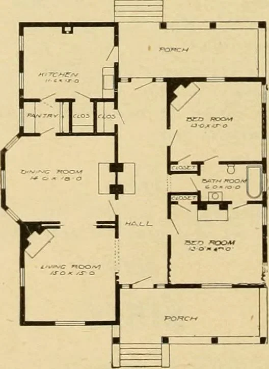 An illustration from Radford's artistic bungalows : unique collection of 208 designs, best modern ideas in bungalow architecture., 1908, leaf 139