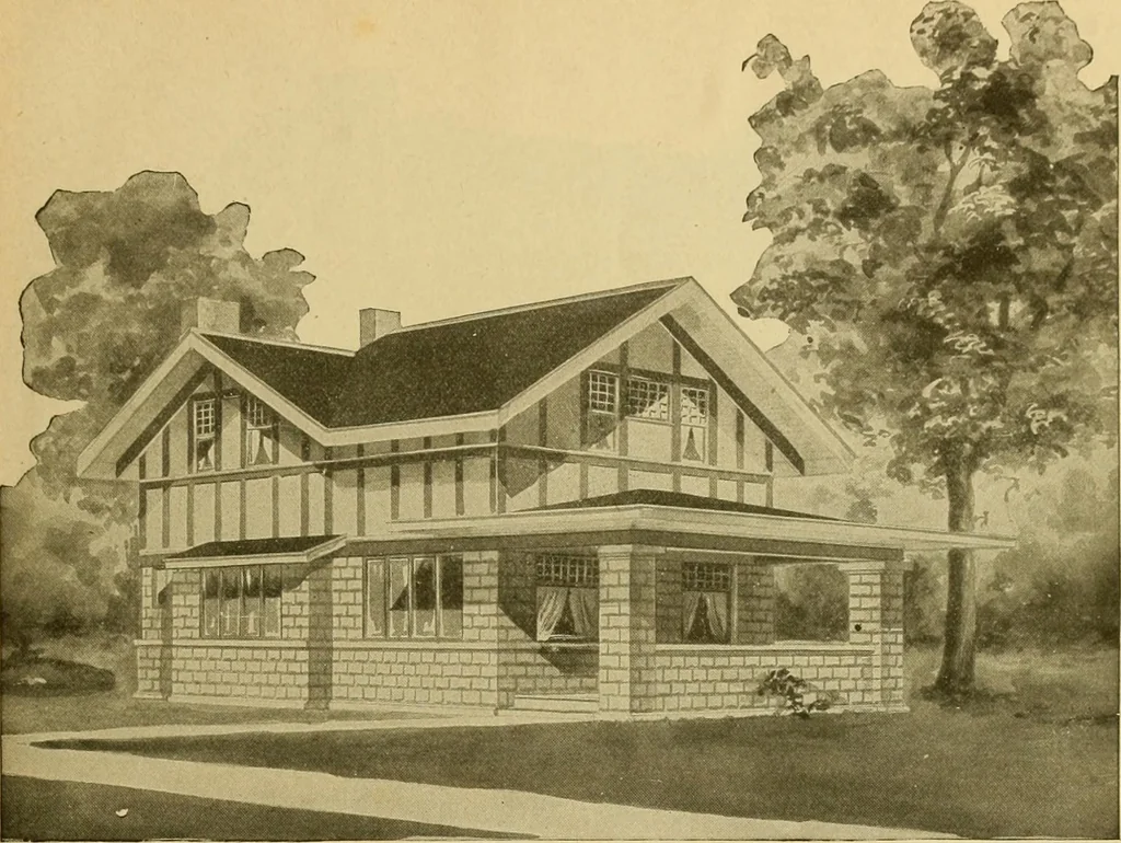 An illustration from Radford's artistic bungalows : unique collection of 208 designs, best modern ideas in bungalow architecture., 1908, leaf 14