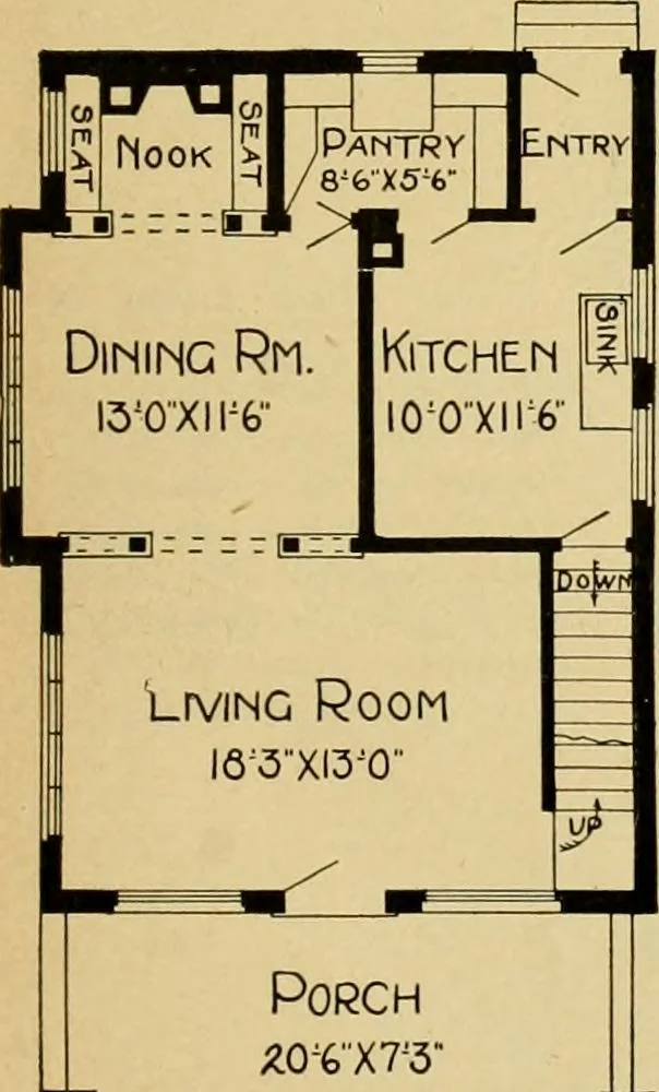 An illustration from Radford's artistic bungalows : unique collection of 208 designs, best modern ideas in bungalow architecture., 1908, leaf 14