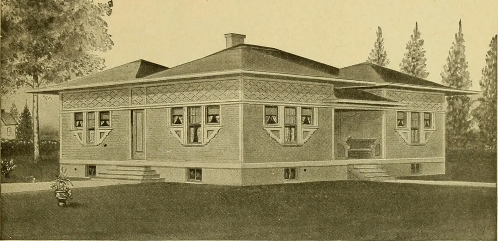 An illustration from Radford's artistic bungalows : unique collection of 208 designs, best modern ideas in bungalow architecture., 1908, leaf 142