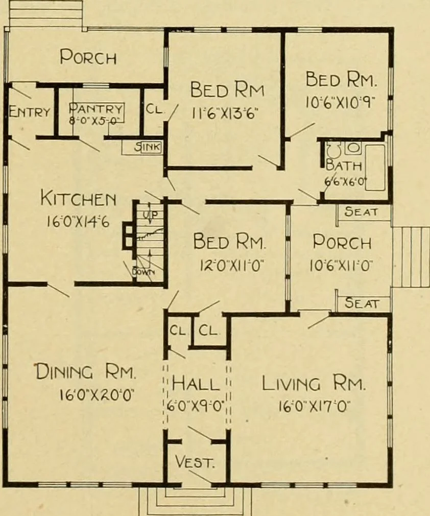 An illustration from Radford's artistic bungalows : unique collection of 208 designs, best modern ideas in bungalow architecture., 1908, leaf 142