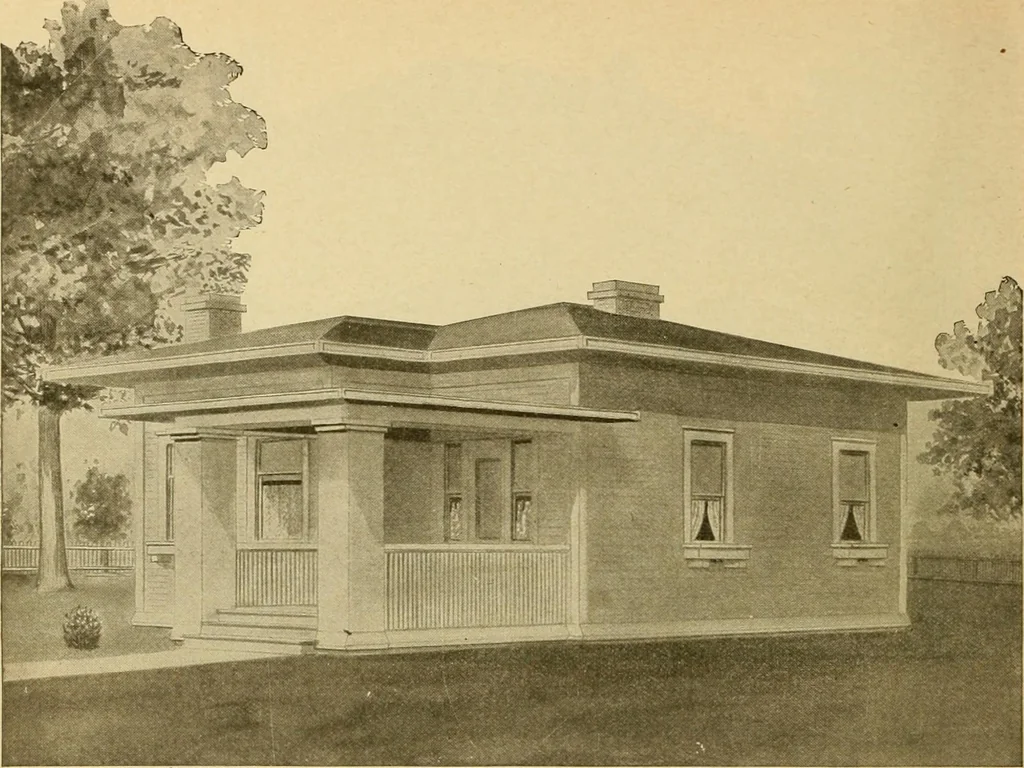 An illustration from Radford's artistic bungalows : unique collection of 208 designs, best modern ideas in bungalow architecture., 1908, leaf 143