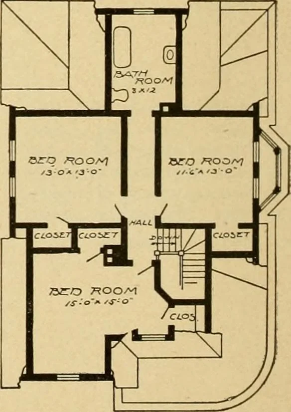 An illustration from Radford's artistic bungalows : unique collection of 208 designs, best modern ideas in bungalow architecture., 1908, leaf 145