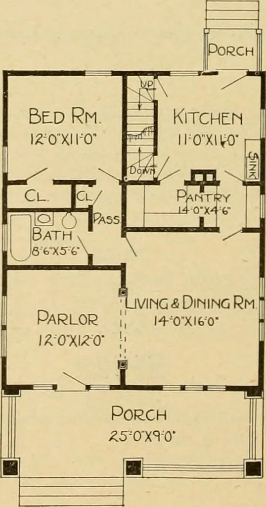 An illustration from Radford's artistic bungalows : unique collection of 208 designs, best modern ideas in bungalow architecture., 1908, leaf 147