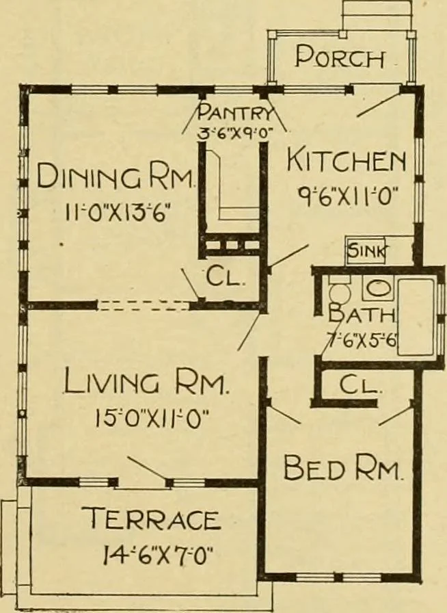 An illustration from Radford's artistic bungalows : unique collection of 208 designs, best modern ideas in bungalow architecture., 1908, leaf 148