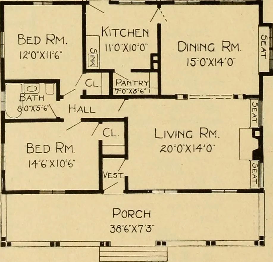 An illustration from Radford's artistic bungalows : unique collection of 208 designs, best modern ideas in bungalow architecture., 1908, leaf 15