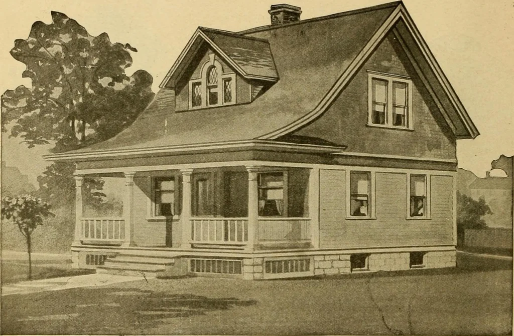 An illustration from Radford's artistic bungalows : unique collection of 208 designs, best modern ideas in bungalow architecture., 1908, leaf 151