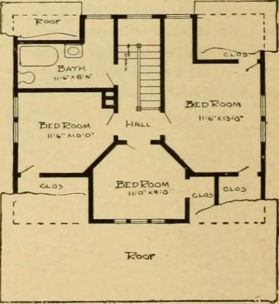 An illustration from Radford's artistic bungalows : unique collection of 208 designs, best modern ideas in bungalow architecture., 1908, leaf 151