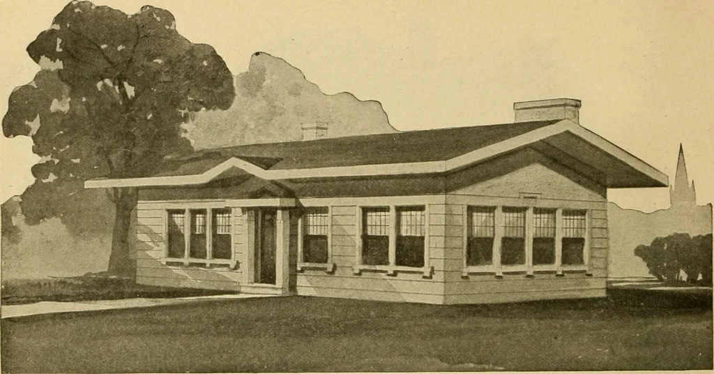 An illustration from Radford's artistic bungalows : unique collection of 208 designs, best modern ideas in bungalow architecture., 1908, leaf 153