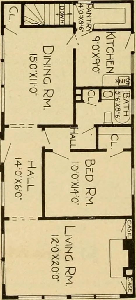 An illustration from Radford's artistic bungalows : unique collection of 208 designs, best modern ideas in bungalow architecture., 1908, leaf 153