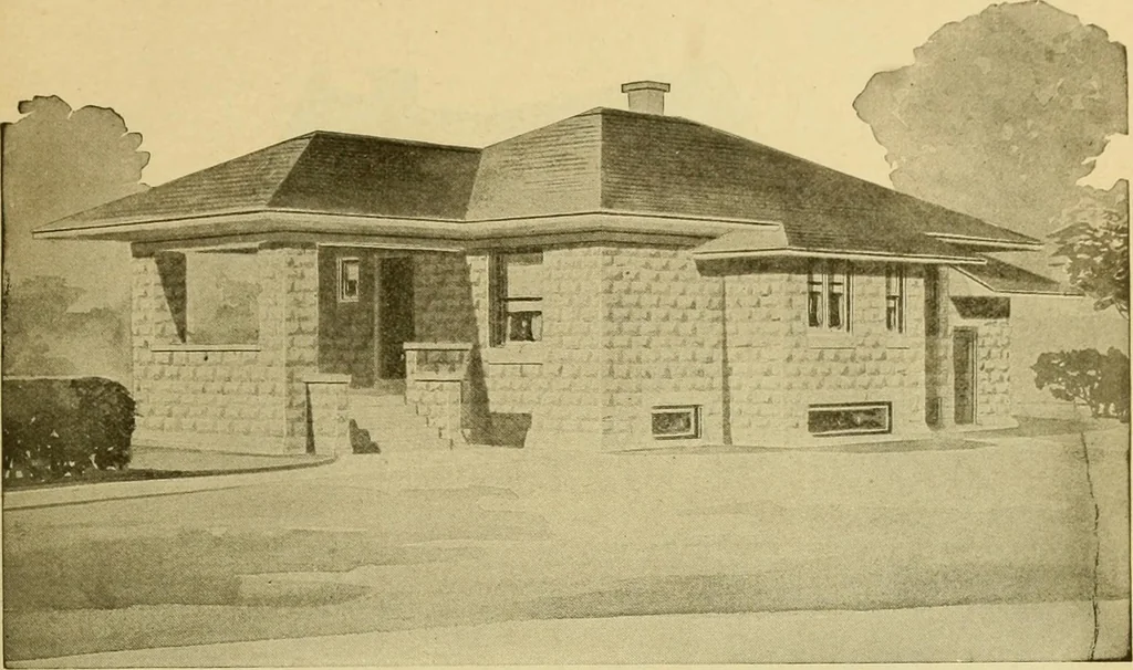 An illustration from Radford's artistic bungalows : unique collection of 208 designs, best modern ideas in bungalow architecture., 1908, leaf 156