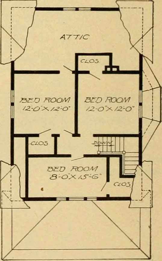 An illustration from Radford's artistic bungalows : unique collection of 208 designs, best modern ideas in bungalow architecture., 1908, leaf 157