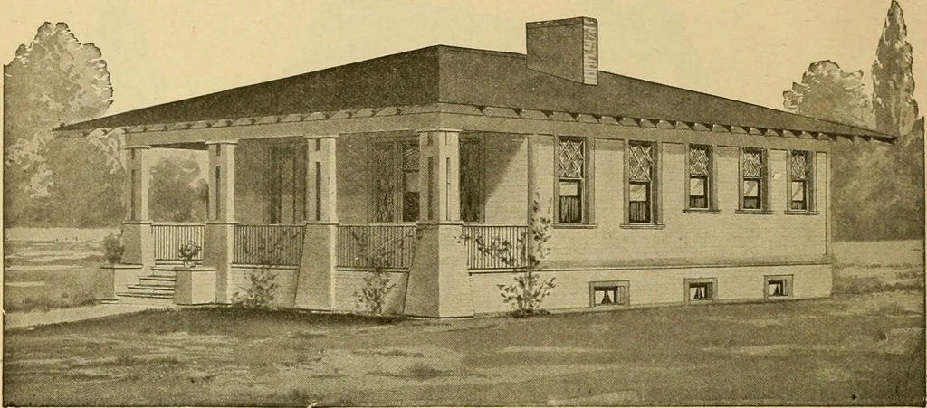 An illustration from Radford's artistic bungalows : unique collection of 208 designs, best modern ideas in bungalow architecture., 1908, leaf 159