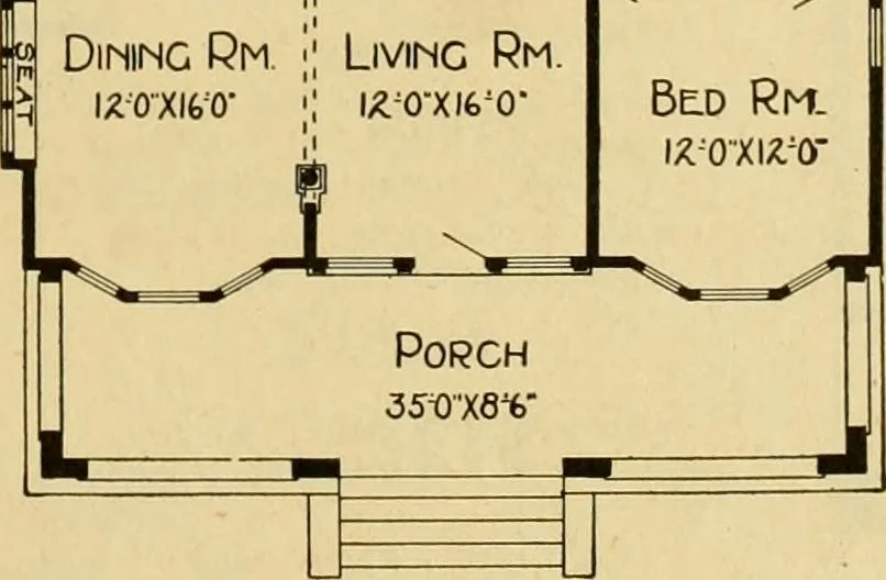 An illustration from Radford's artistic bungalows : unique collection of 208 designs, best modern ideas in bungalow architecture., 1908, leaf 16